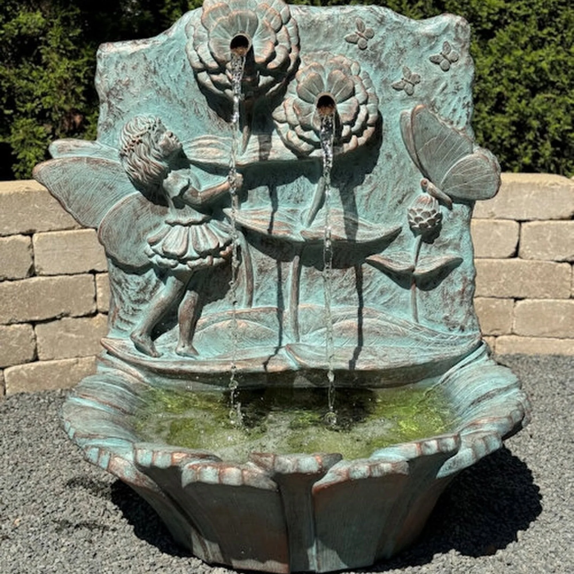 Blossom Fairy Wall Fountain Cast Stone - Image 2