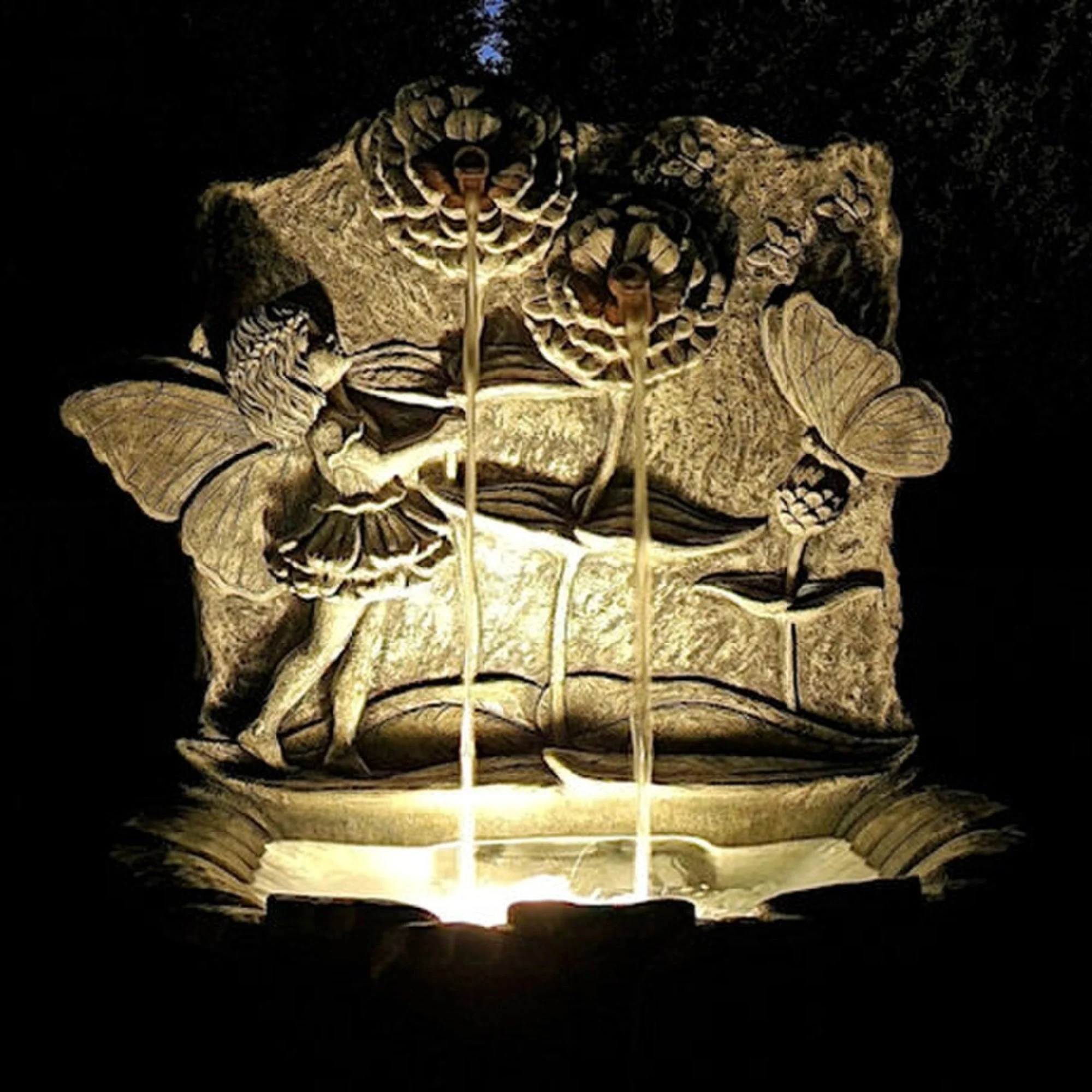 Blossom Fairy Wall Fountain Cast Stone - Image 3