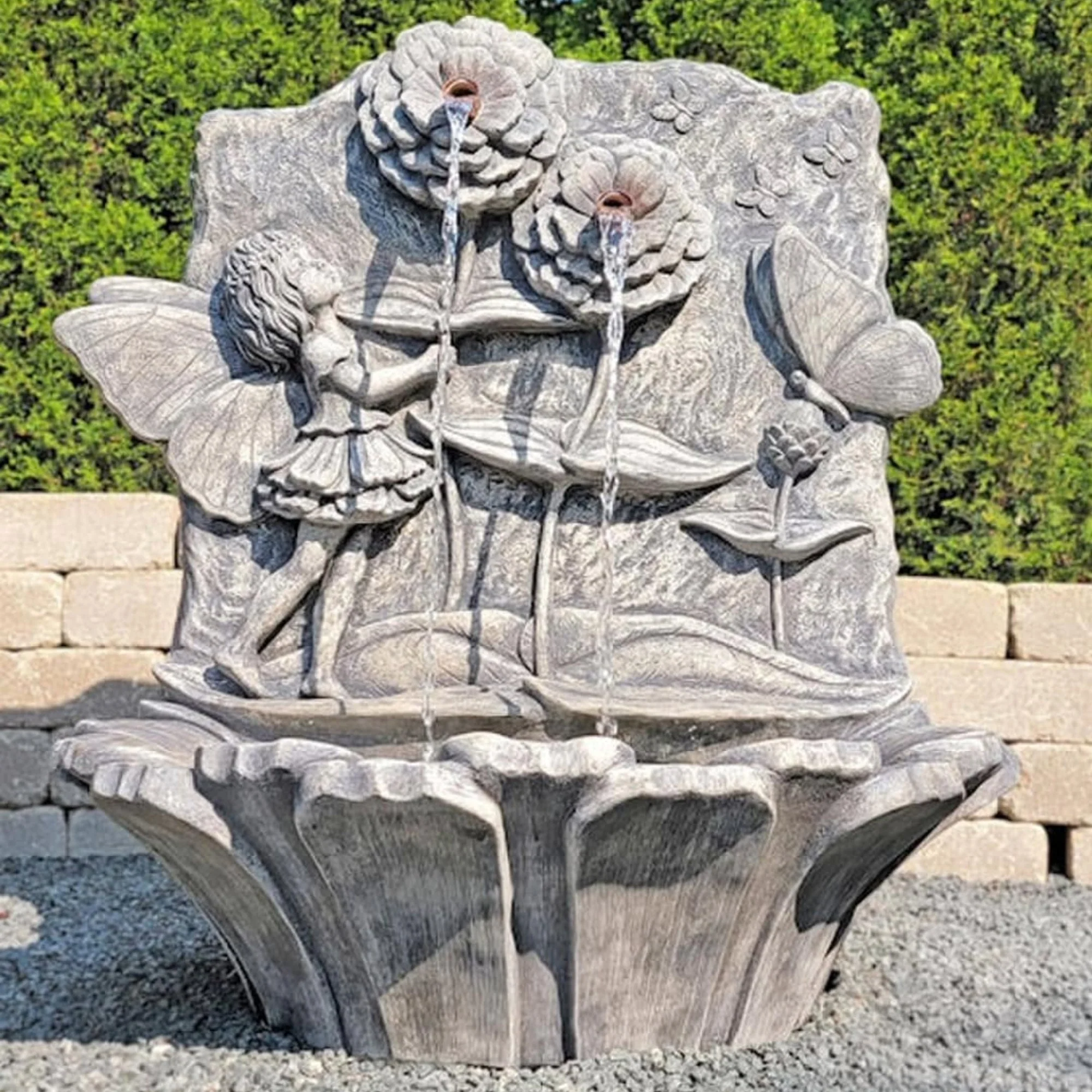 Blossom Fairy Wall Fountain Cast Stone - Image 4