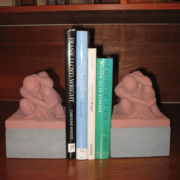 Boulder Bookend Statues Set by Frank Lloyd Wright - Image 2