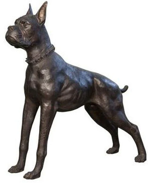 Boxer Life-Size Dog Bronze Sculpture Memorial