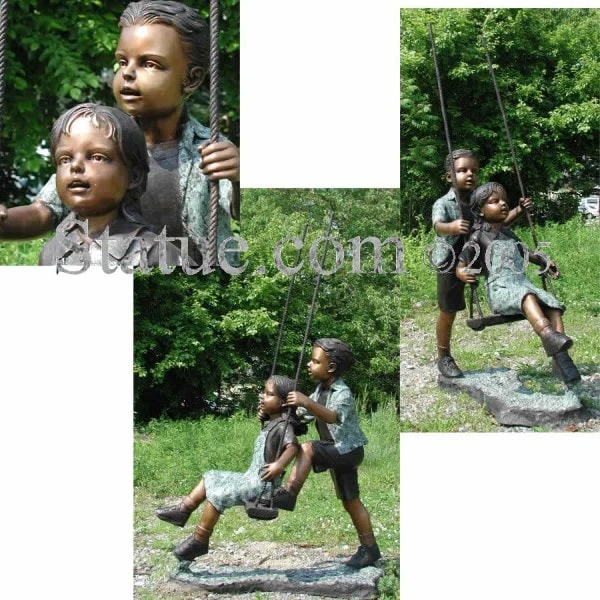 Boy And Girl On A Swing