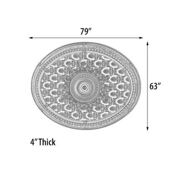 Brocade Oval Chandelier Ceiling Medallion 79" - Image 4
