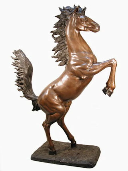 Bronze Horse Rearing Up Standing 6.5' Tall