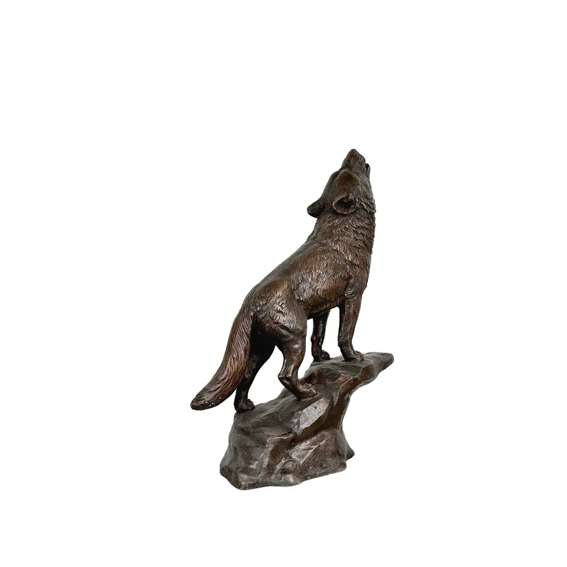 Bronze Howling Wolf Sculpture 25" High - Image 3