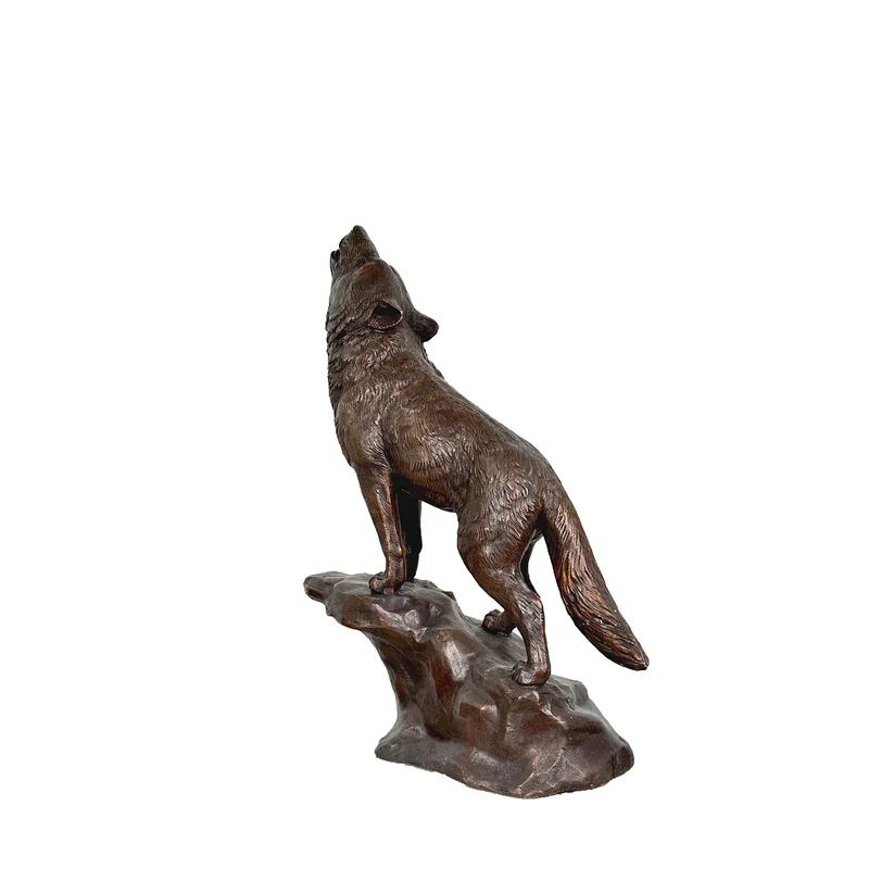 Bronze Howling Wolf Sculpture 25" High - Image 4