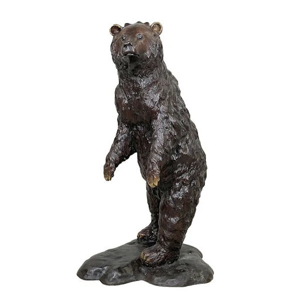 Bronze Standing Bear Garden Statue Large