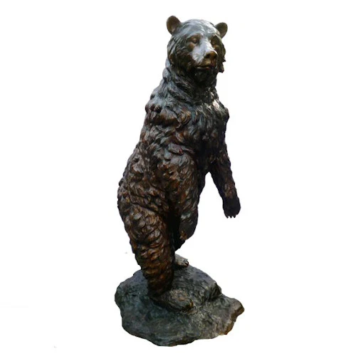 Bronze Standing Bear Life Size Statue 76" High