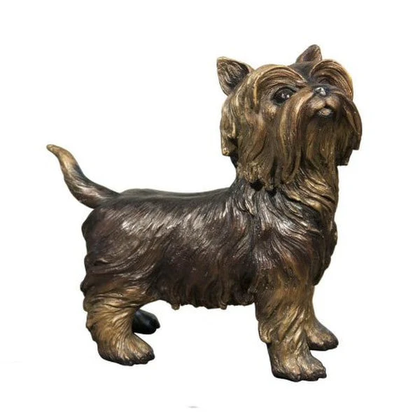 Bronze Yorkshire Terrier Yorkie Dog Sculpture