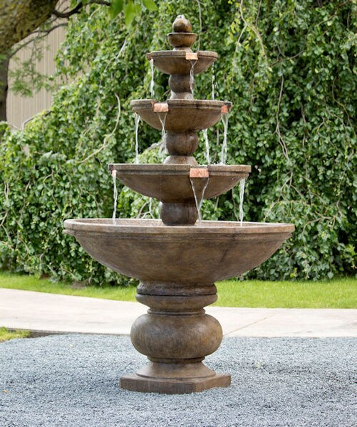 Buckingham Four Tier Fountain Copper Spillways 78" High