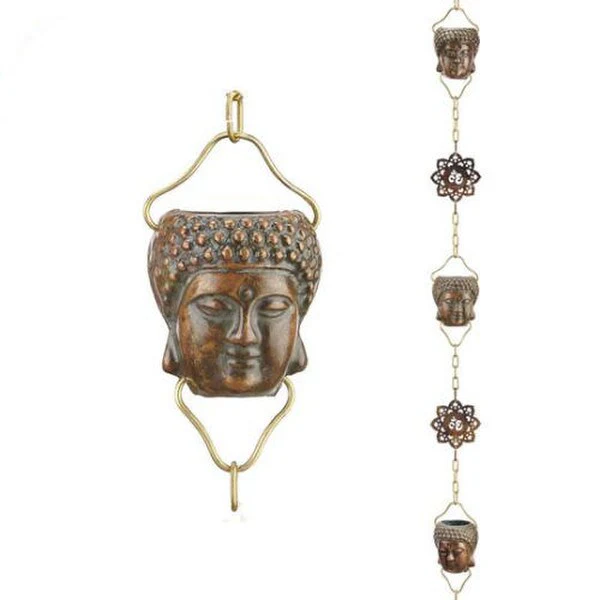 Buddha Rain Chain Copper Downspout