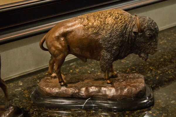 Buffalo Bronze Tabletop Sculpture - Image 3