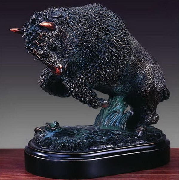 Charging Buffalo Sculpture 6" High Statue - Image 3