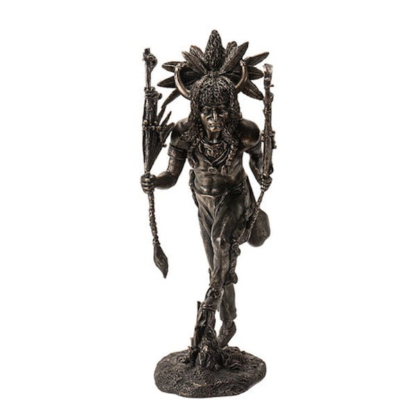 Buffalo Spirit Warrior Headdress Indian Statue
