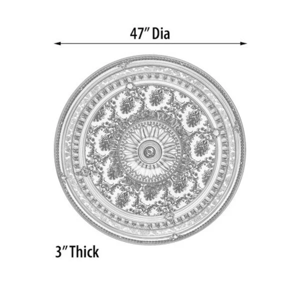 Burgundy Brocade Circle Medallion 47" - Image 4
