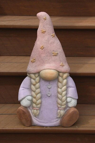 Butterfly Garden Gnome-Girl 21" Statue - Image 2