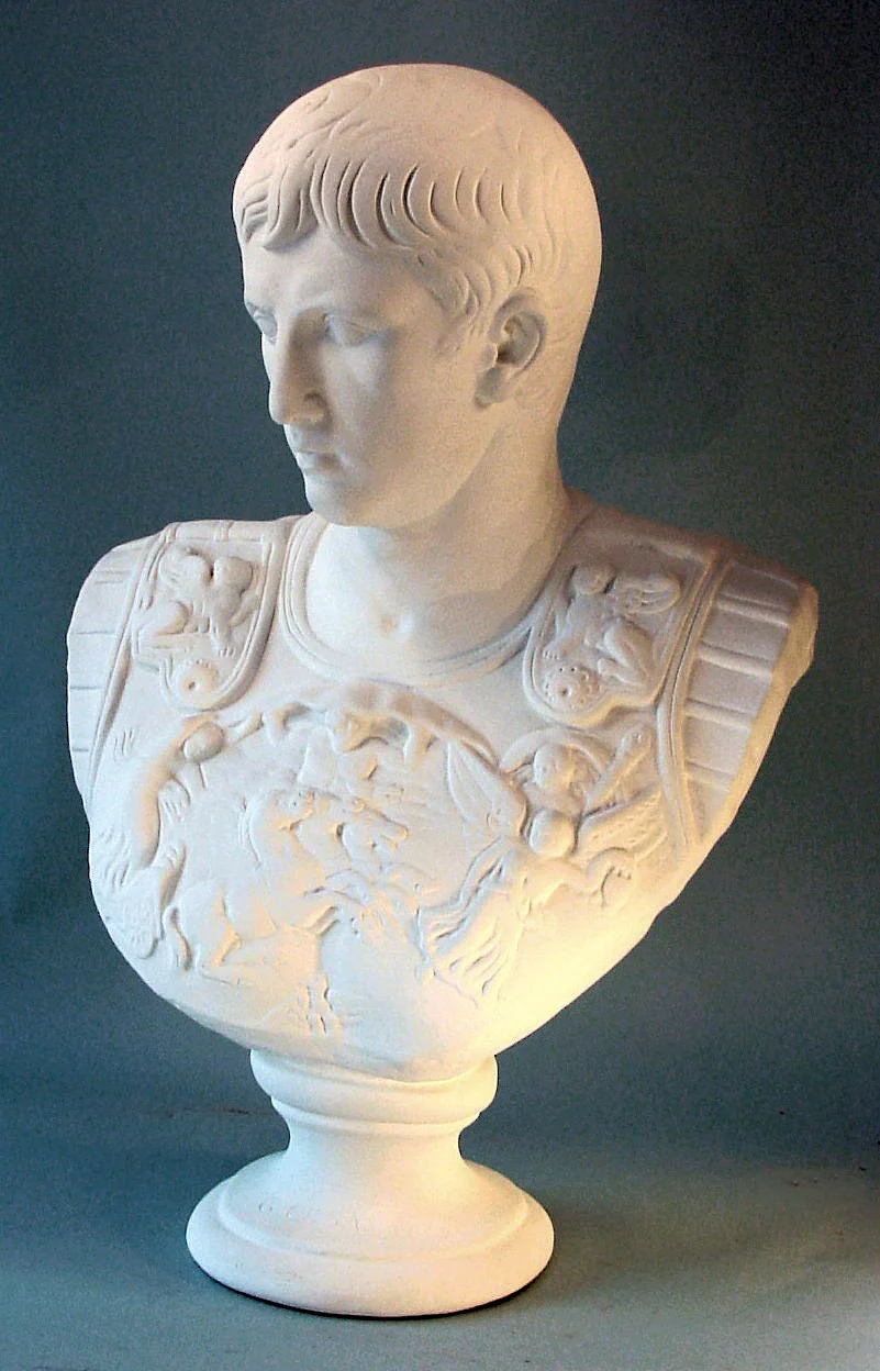 Augustus Caesar Bust in Armor – 23" High Statue - Image 2