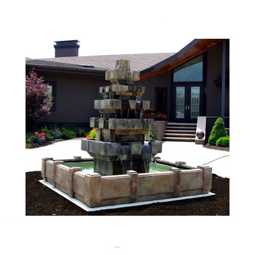 Cascadia Fountain In Dimensions Pool Colossal Cement - Image 2