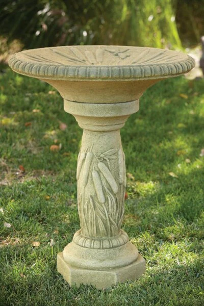 Cattail Bird Bath 28" High