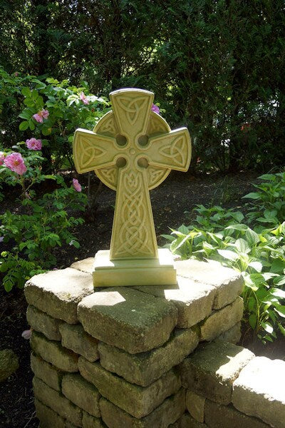 Celtic Cross Cement Sculpture 27" High - Image 3