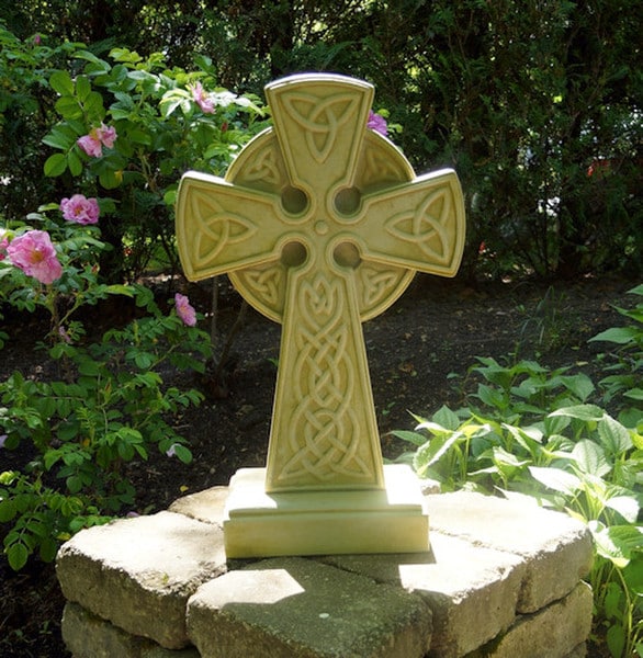 Celtic Cross Cement Sculpture 27" High - Image 4