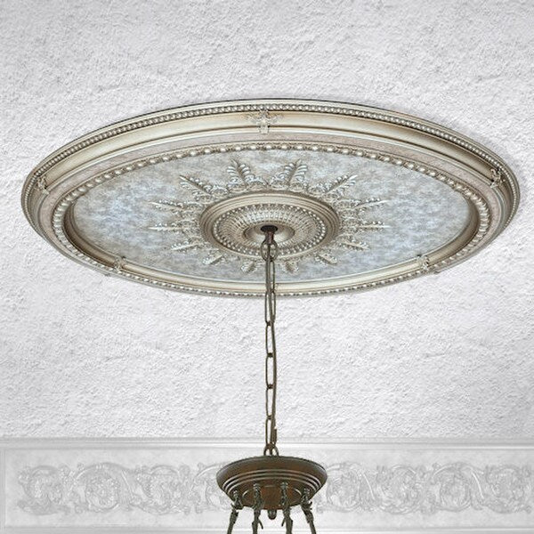 Champagne Oval Ceiling Medallion 79 Inch - Image 2