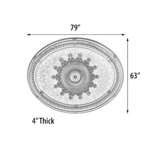 Champagne Oval Ceiling Medallion 79 Inch - Image 4
