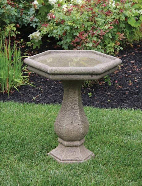 Chelsea Hexagon Bird Bath Cast Stone - Image 2