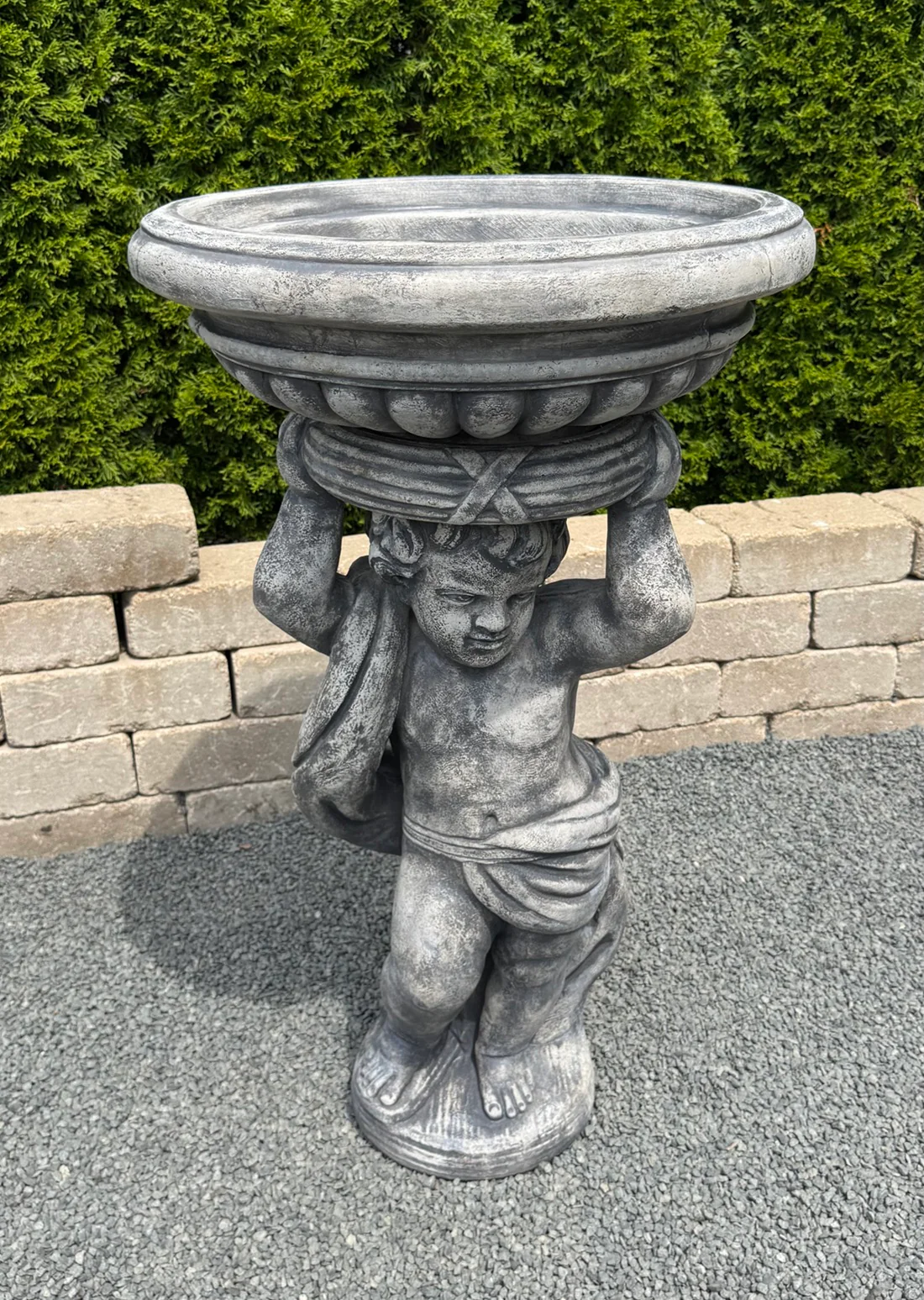 Cherub Sculptural Garden Planter Classical Urn 37" High
