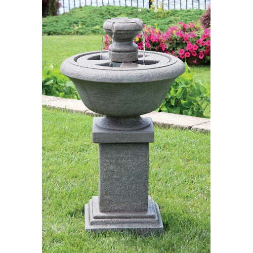 Chesire Two Tier Fountain on Square Pedestal 34" H
