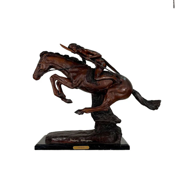 Cheyenne Bronze Statue on Marble Base by Remington