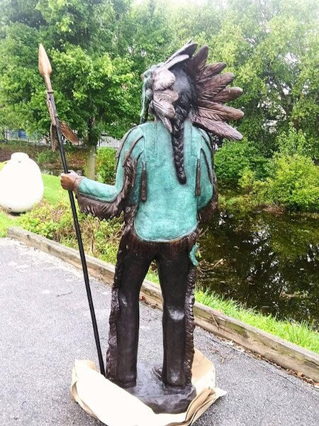 Chief Holding Spear Sculpture Patinas - Image 3