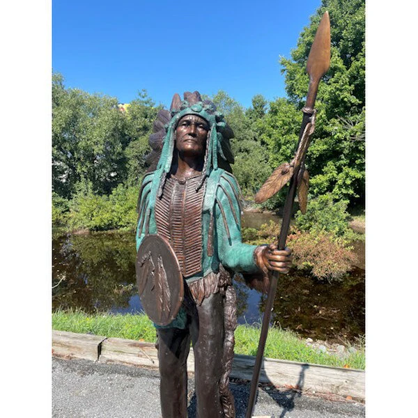 Chief Holding Spear Sculpture Patinas - Image 6