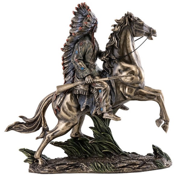 Chief Sitting Bull on Horseback Statue - Image 3