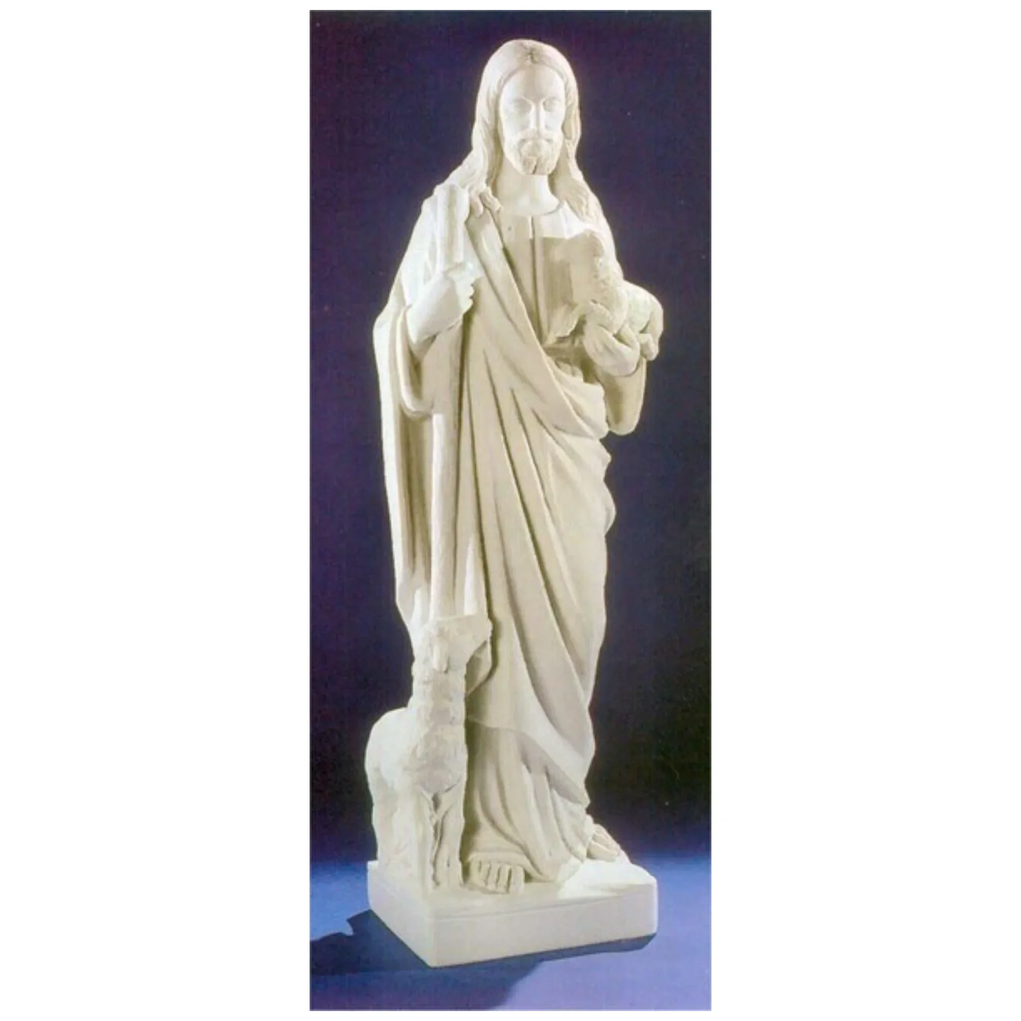 Italian Marble – Christ the Good Shepherd 33" High - Image 2