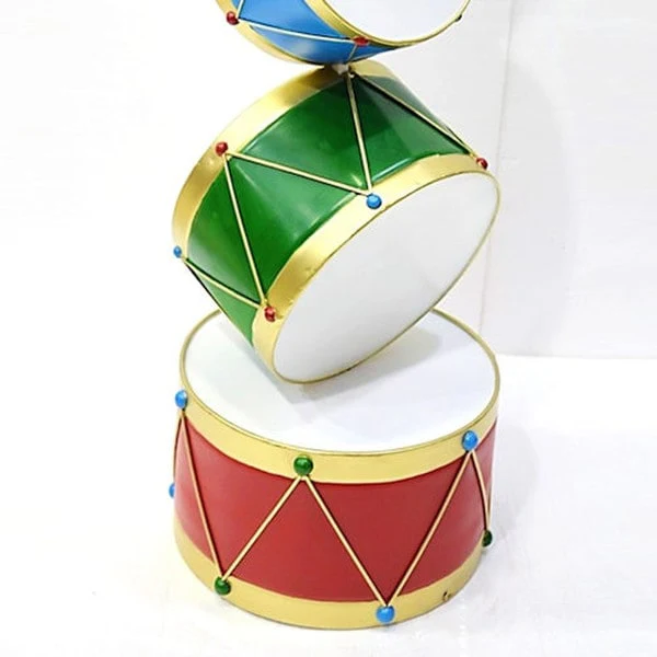 Christmas Drums Display Tower Sculpture 43" H - Image 5