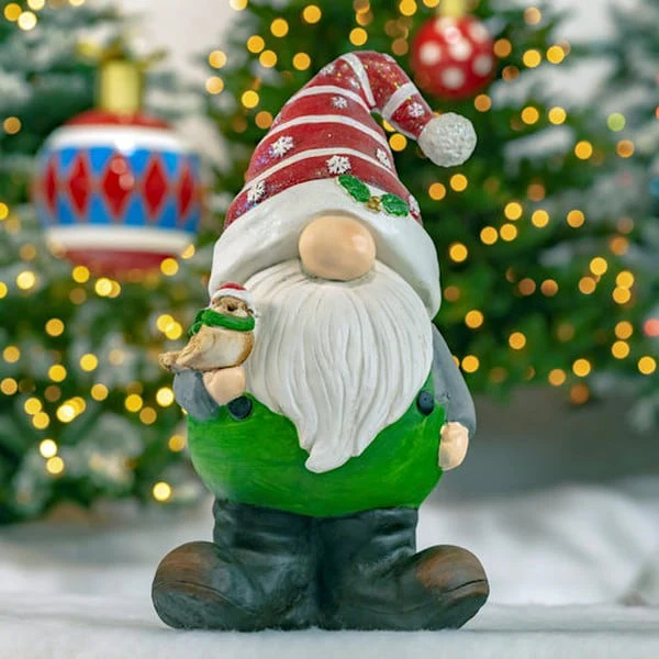 Christmas Garden Gnomes Set of Six Statues - Image 4