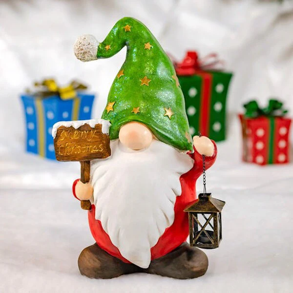 Christmas Garden Gnomes Set of Six Statues - Image 5