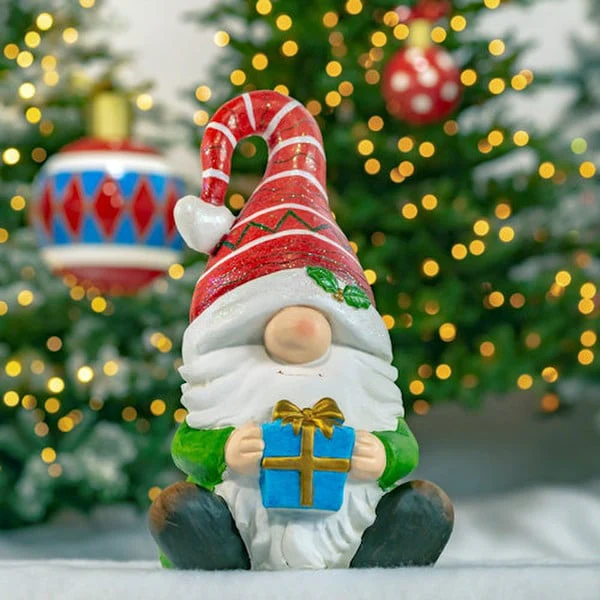 Christmas Garden Gnomes Set of Six Statues - Image 6
