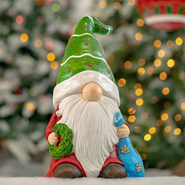 Christmas Garden Gnomes Set of Six Statues - Image 7