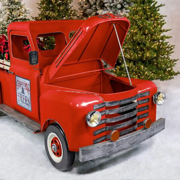 Christmas Red Truck Pickup Display Sculpture - Image 3