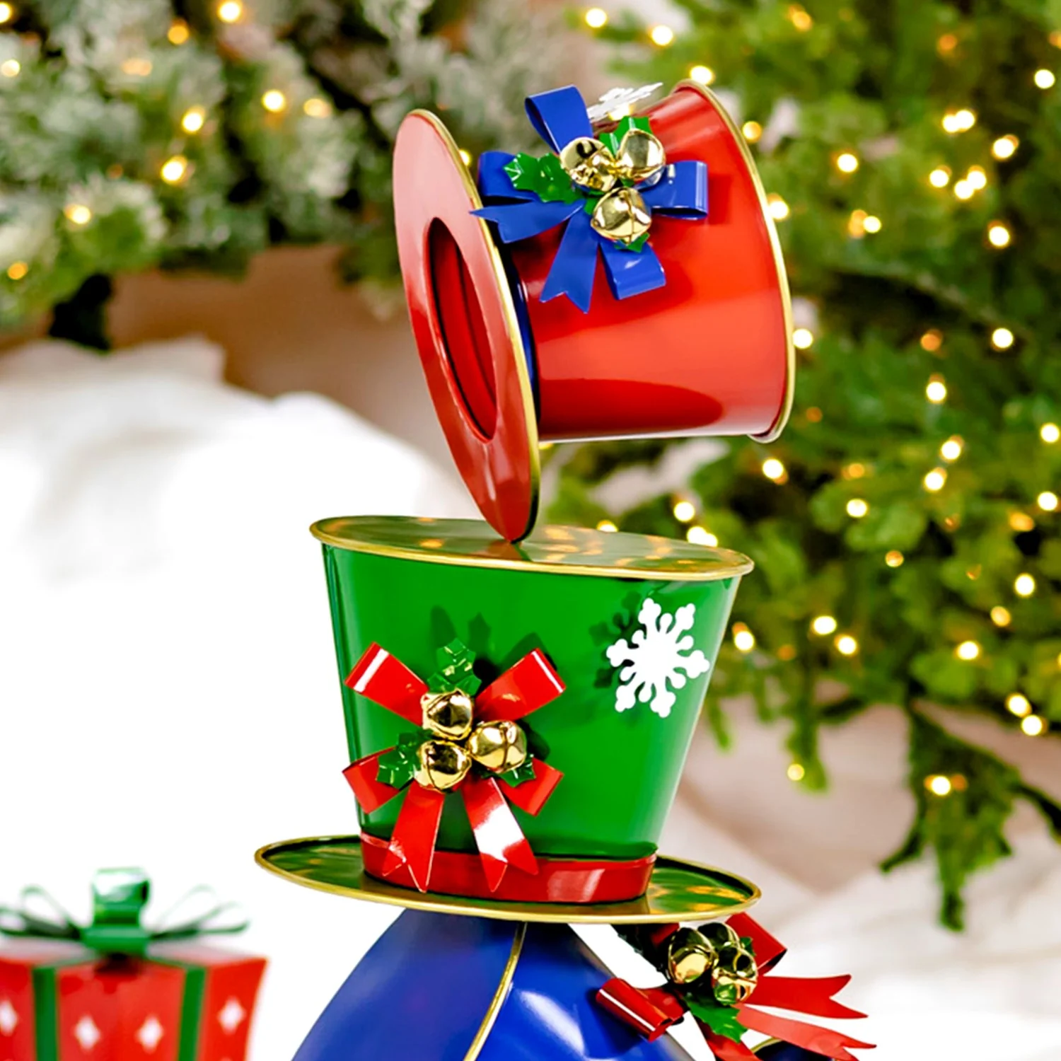 Christmas Top Hats Display Tower Sculpture 40" Tall - Image 2