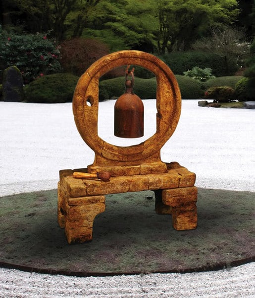 Circle Garden Bell Cast Stone Sculpture - Image 3