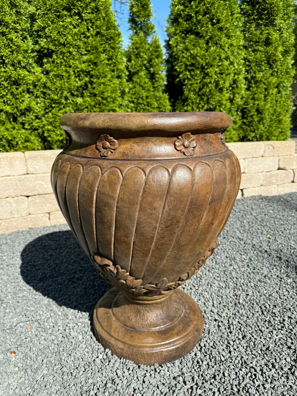 Classical Italian Architectural Garden Urn 23" High