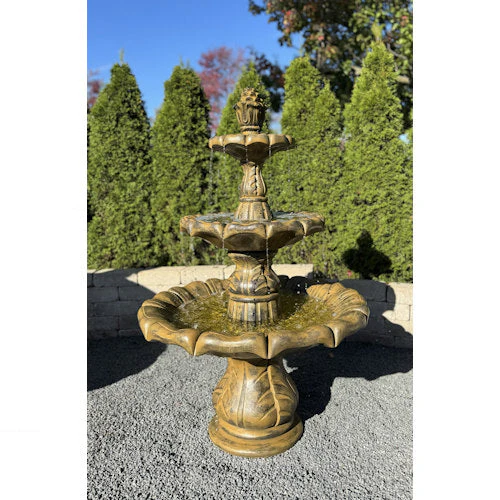 Classical Finial Three Tier Garden Fountain 55" High