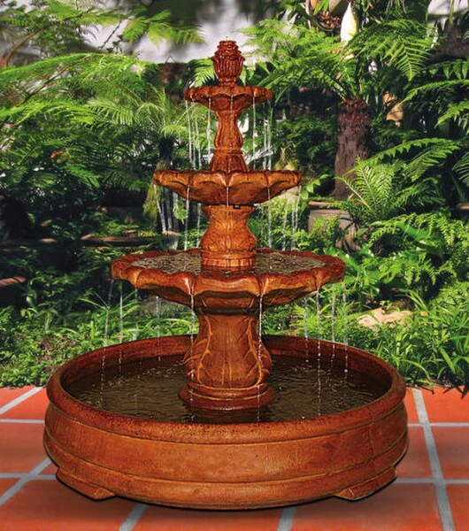 Classical Finial Fountain in Large Pool Three Tier 58" High - Image 2