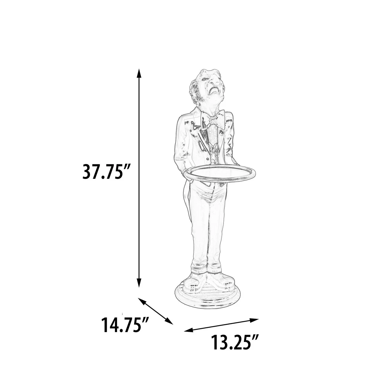 Connoisseur Uppity Butler with Tray Sculpture 37" Tall - Image 6