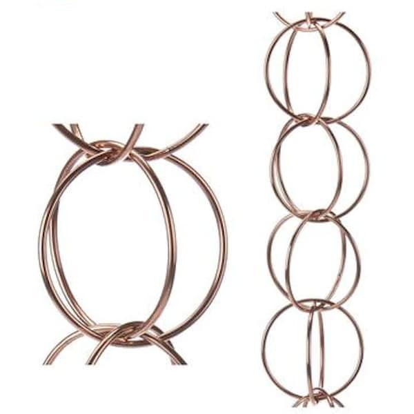 Copper Double Link Rain Chain Downspout