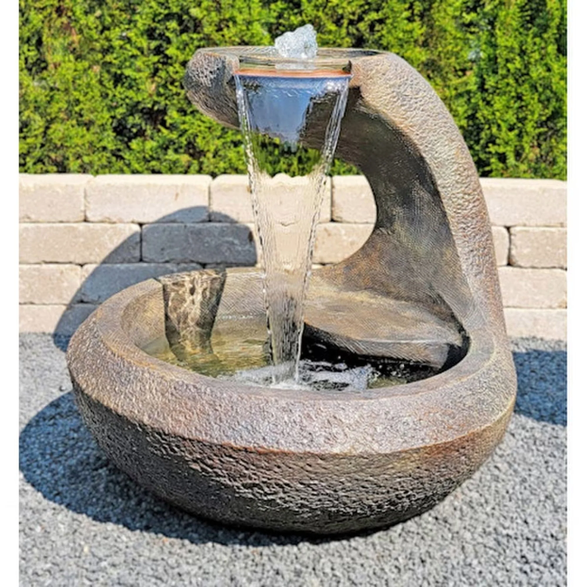 Copperhead Garden Fountain Cast Stone 28" H