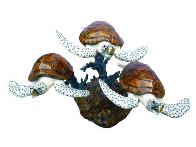 Coral Bay Three Sea Turtle Water Feature Fountain Colored - Image 2